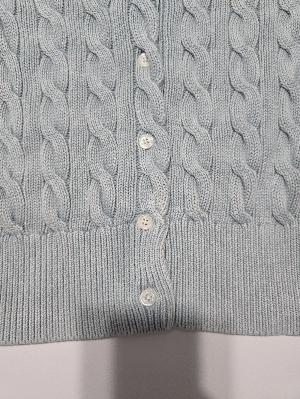 Polo Ralph Lauren Cable-Knit Cotton Crewneck Cardigan M - Picture 4 of 14